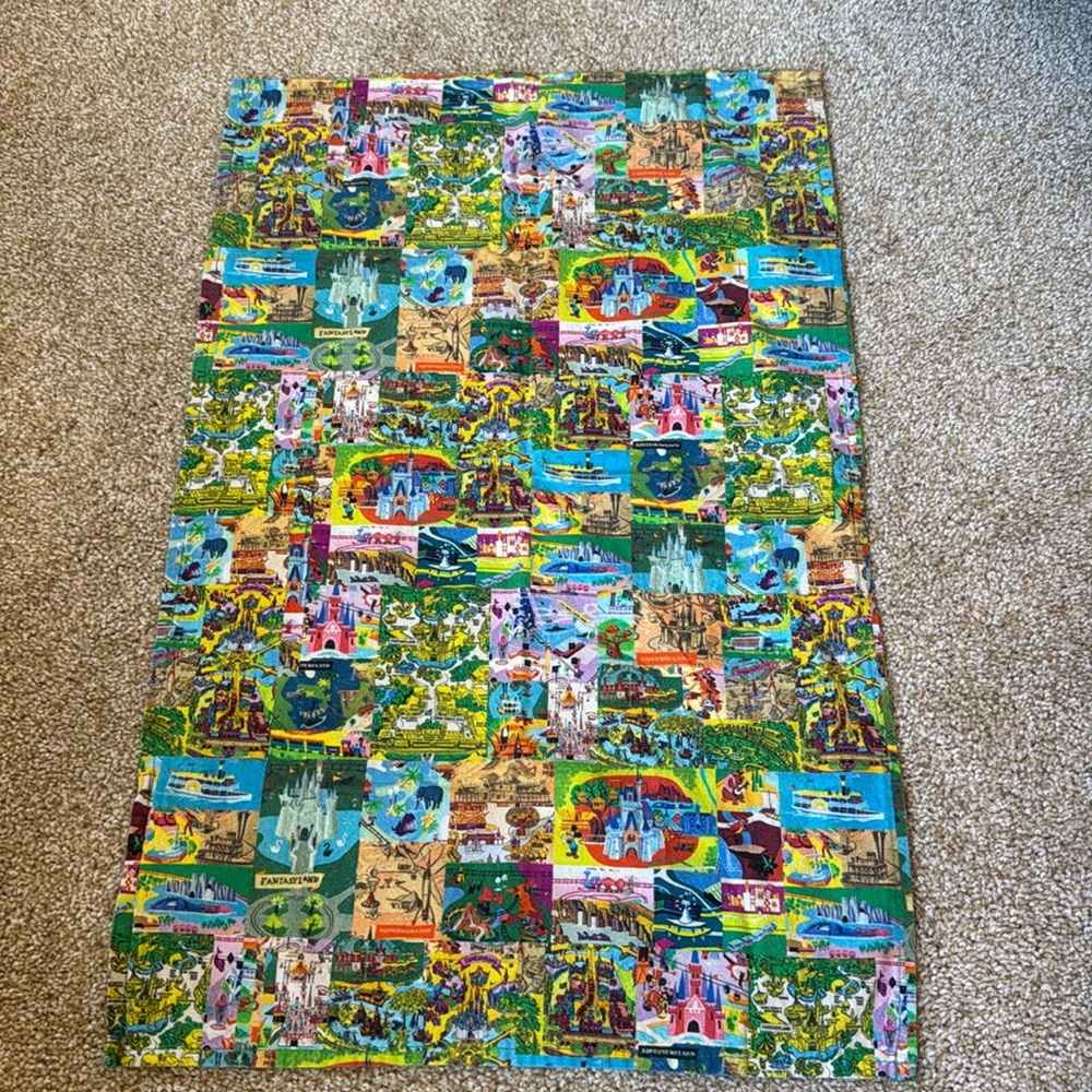 Disney Kitchen Towel - Retro Magic Kingdom Map Icons